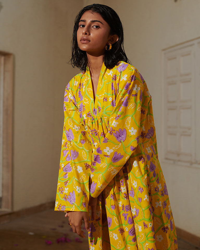 Madeleine Lemon Fleur Dress DRESSES Khajoor