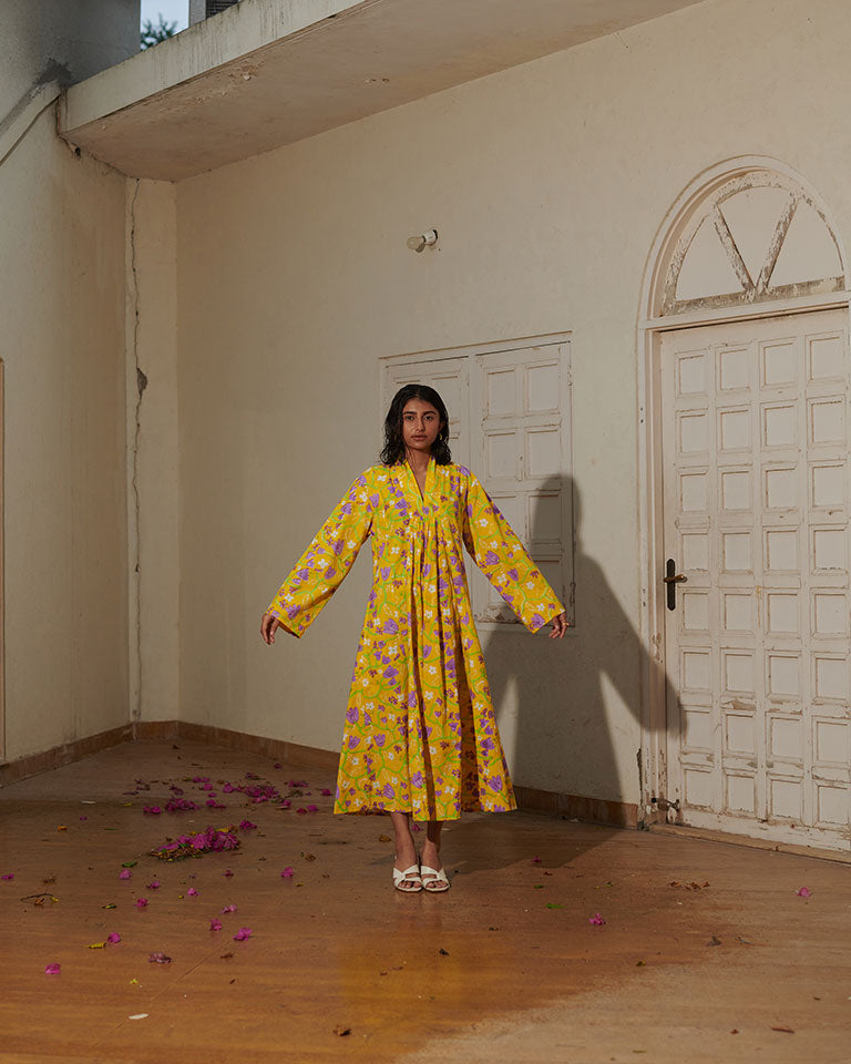 Madeleine Lemon Fleur Dress DRESSES Khajoor