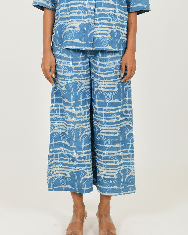 Indigo Splash Linen Pants BOTTOMS Rias Jaipur