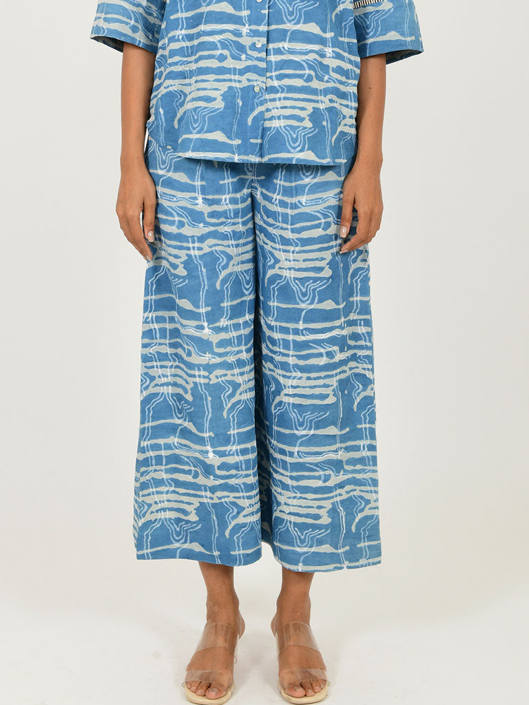 Indigo Splash Linen Pants BOTTOMS Rias Jaipur