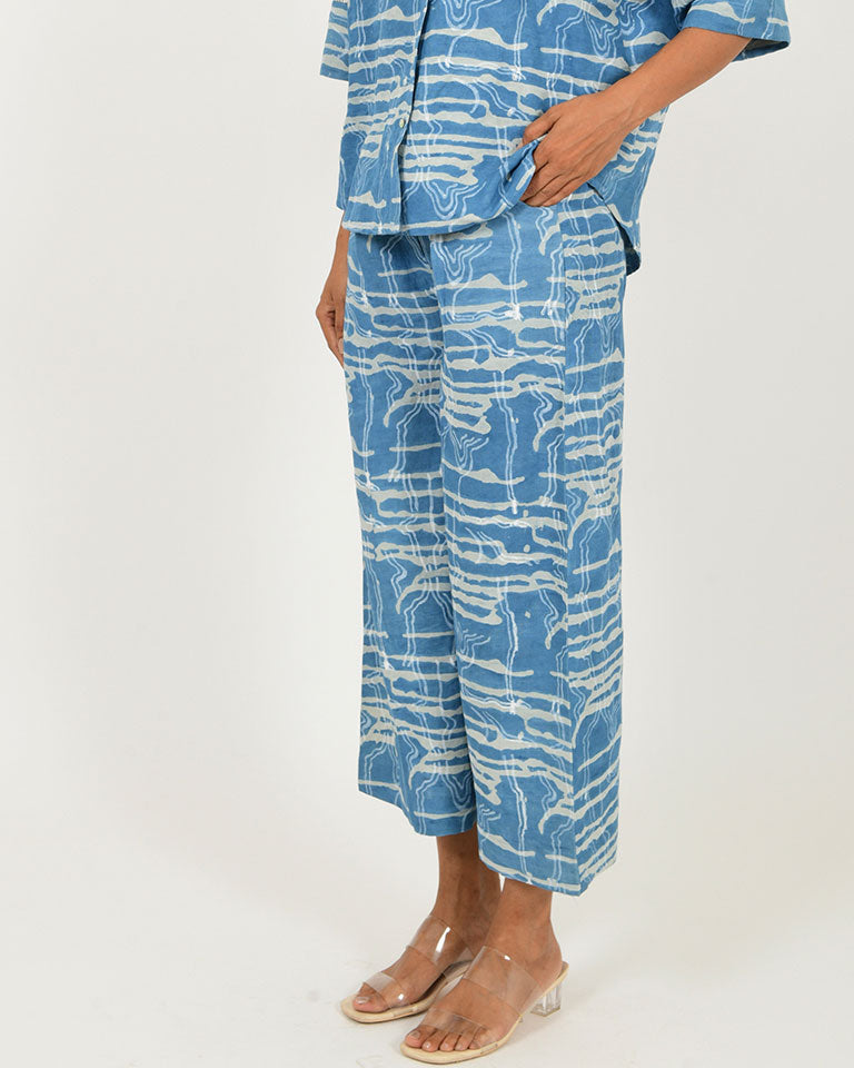 Indigo Splash Linen Pants BOTTOMS Rias Jaipur