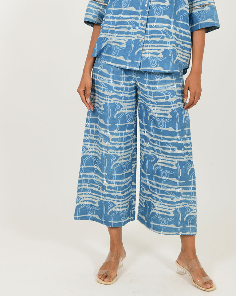 Indigo Splash Linen Pants BOTTOMS Rias Jaipur