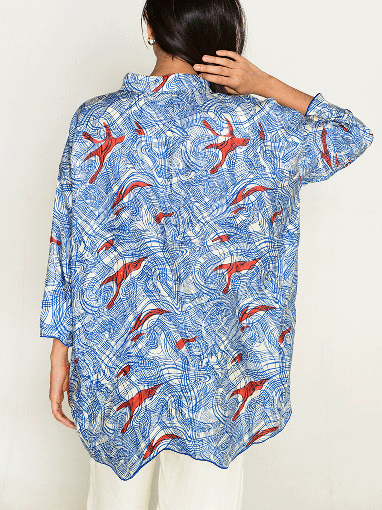 Ponzo Shirt & White Pants Co-ord Set SETS Rias Jaipur