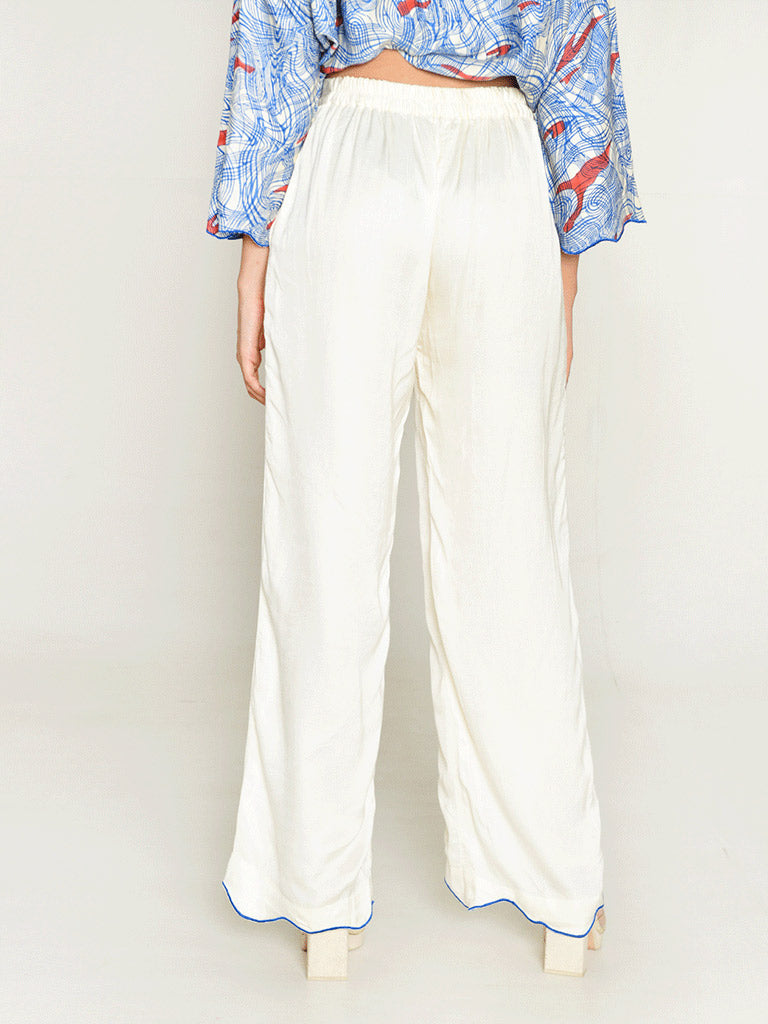 Ponzo White Pant BOTTOMS Rias Jaipur