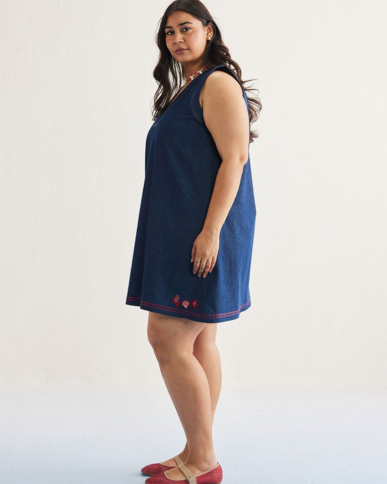 Deep Blue Denim Dress DRESSES SUI