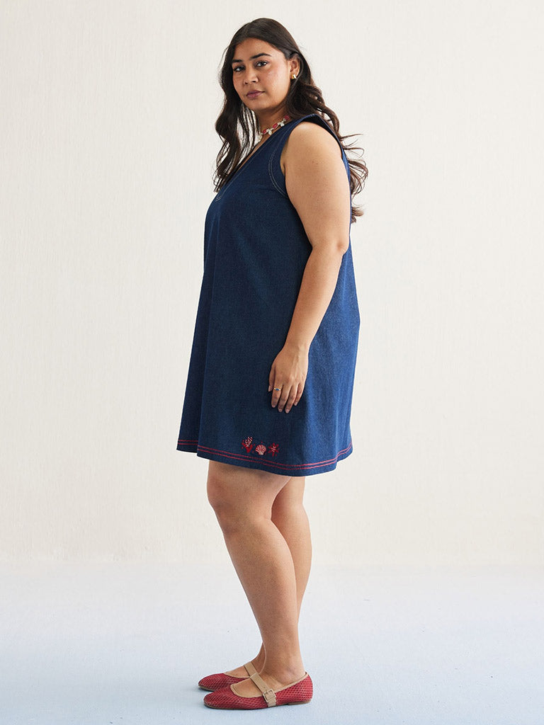 Deep Blue Denim Dress DRESSES SUI
