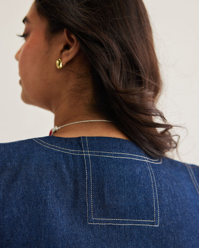 Deep Blue Denim Dress DRESSES SUI