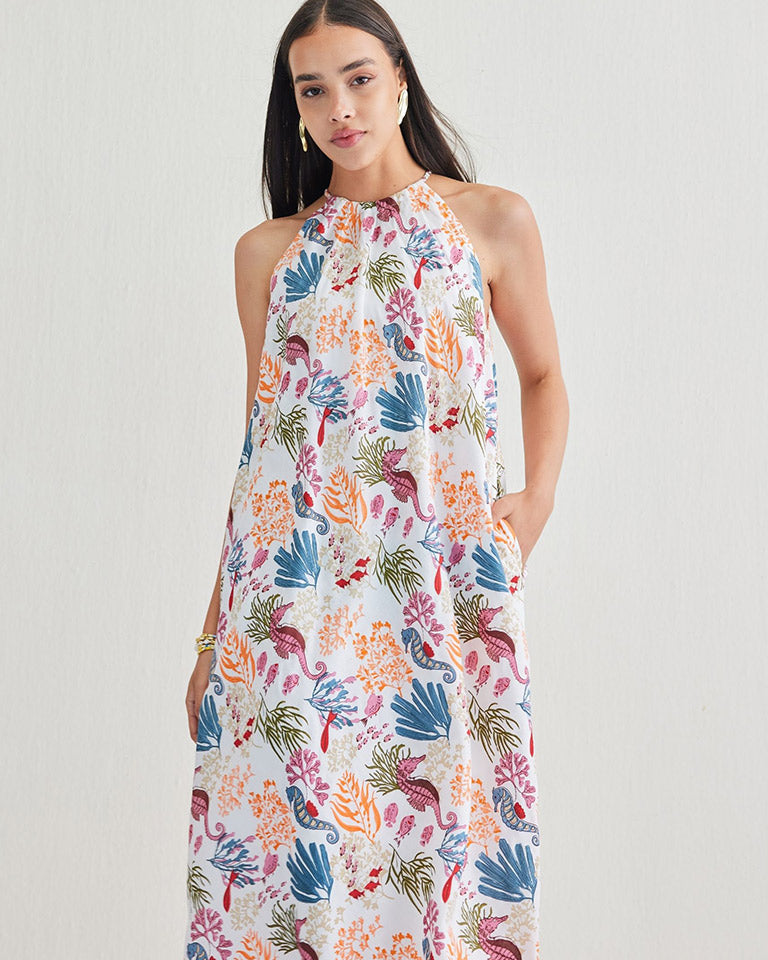 Deep Sea Halter Dress DRESSES SUI