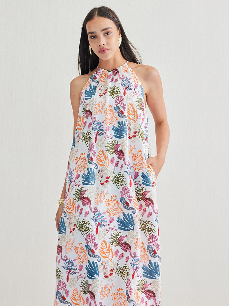 Deep Sea Halter Dress DRESSES SUI