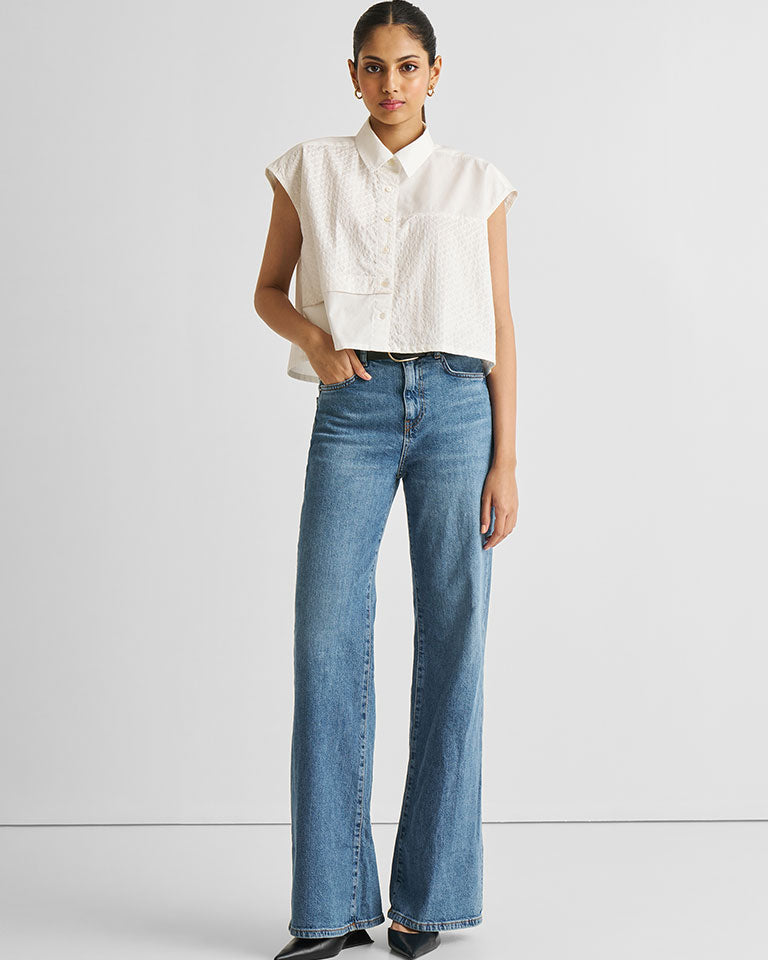 Embroidered Panel Crop Top TOPS Reistor