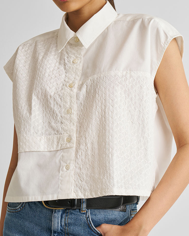 Embroidered Panel Crop Top TOPS Reistor