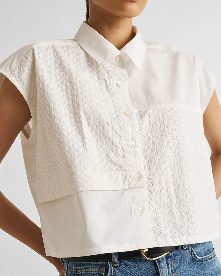 Embroidered Panel Crop Top TOPS Reistor