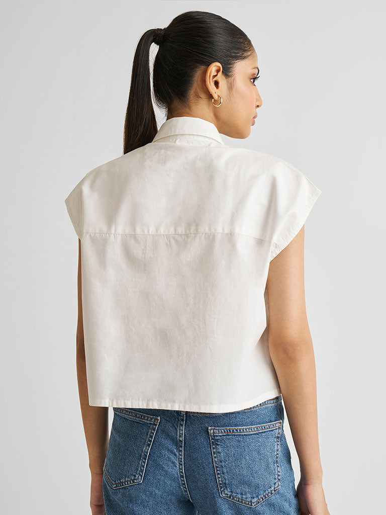 Embroidered Panel Crop Top TOPS Reistor