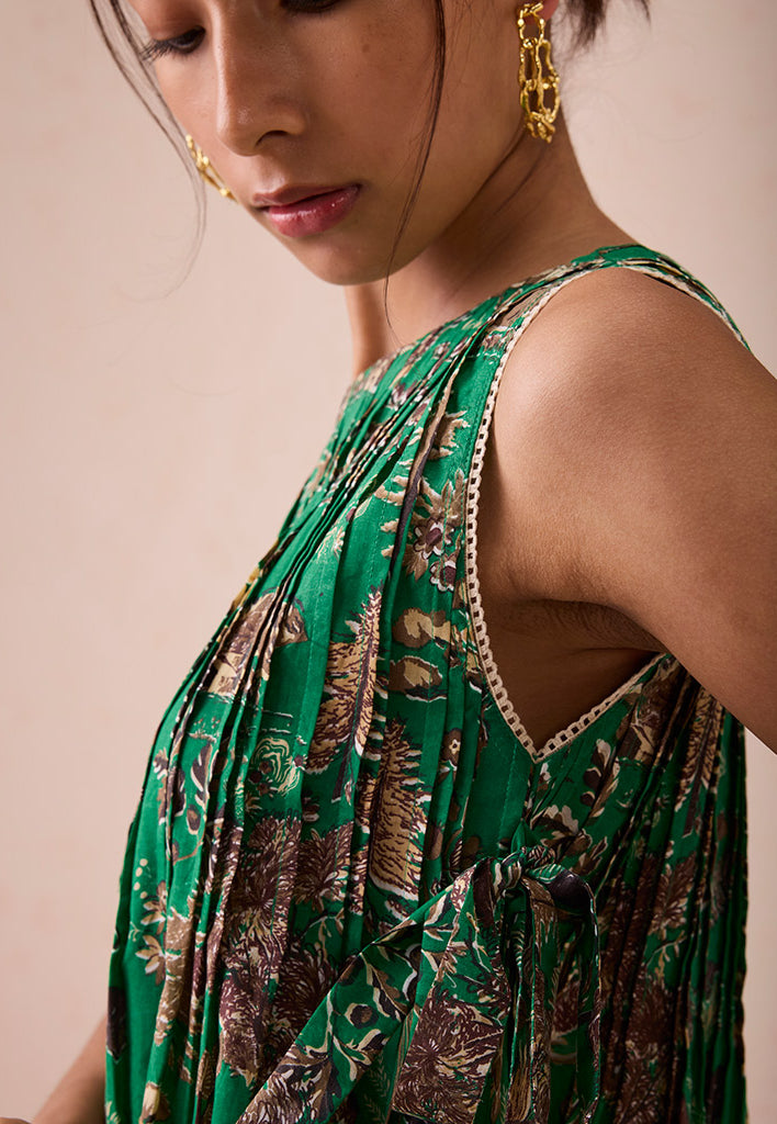 Emerald Pine Pleated Blouse TOPS SUI