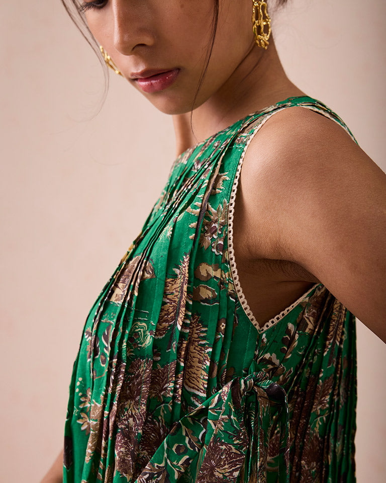 Emerald Pine Pleated Blouse TOPS SUI