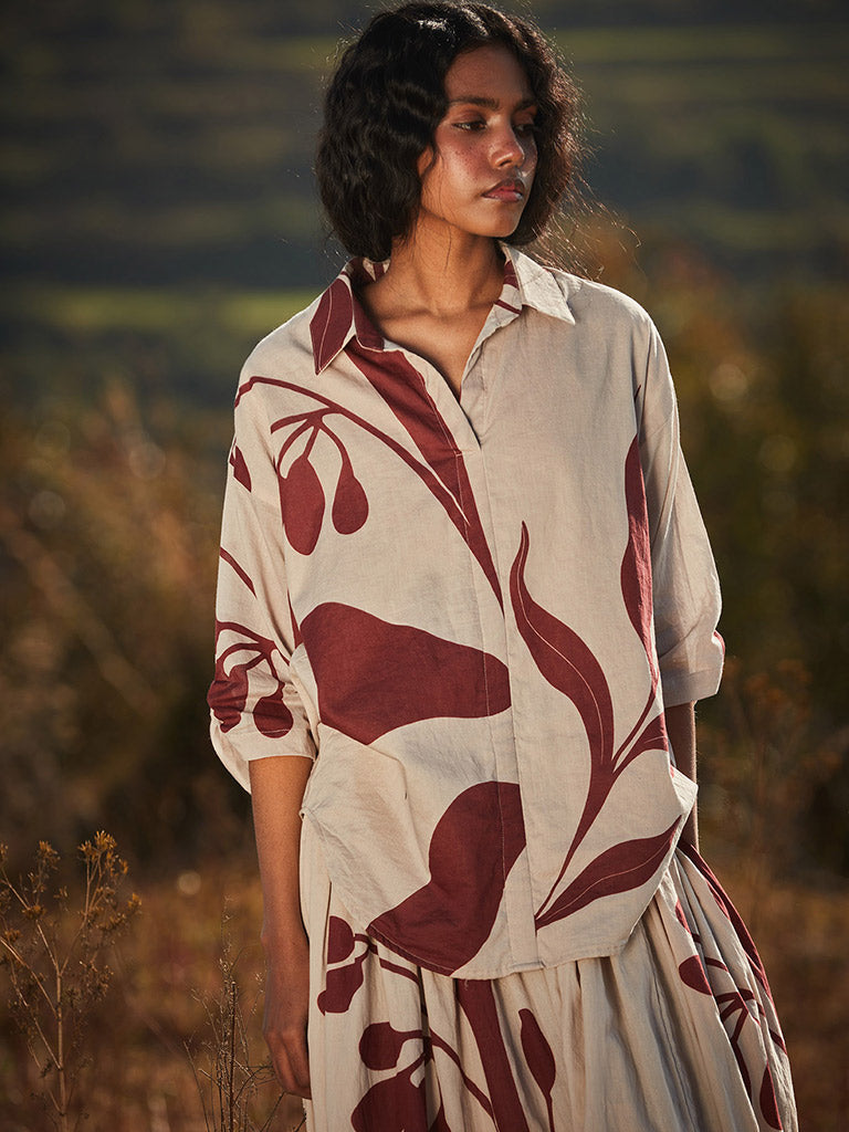 Burnt Sienna Top TOPS KHARA KAPAS