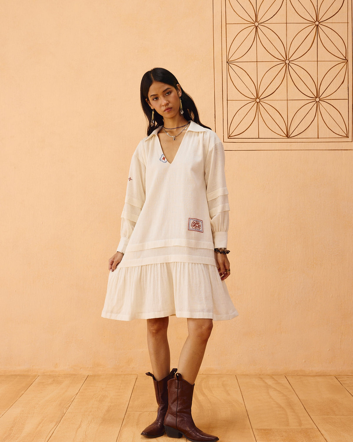 Flower Frame Organic Cotton Dress DRESSES SUI