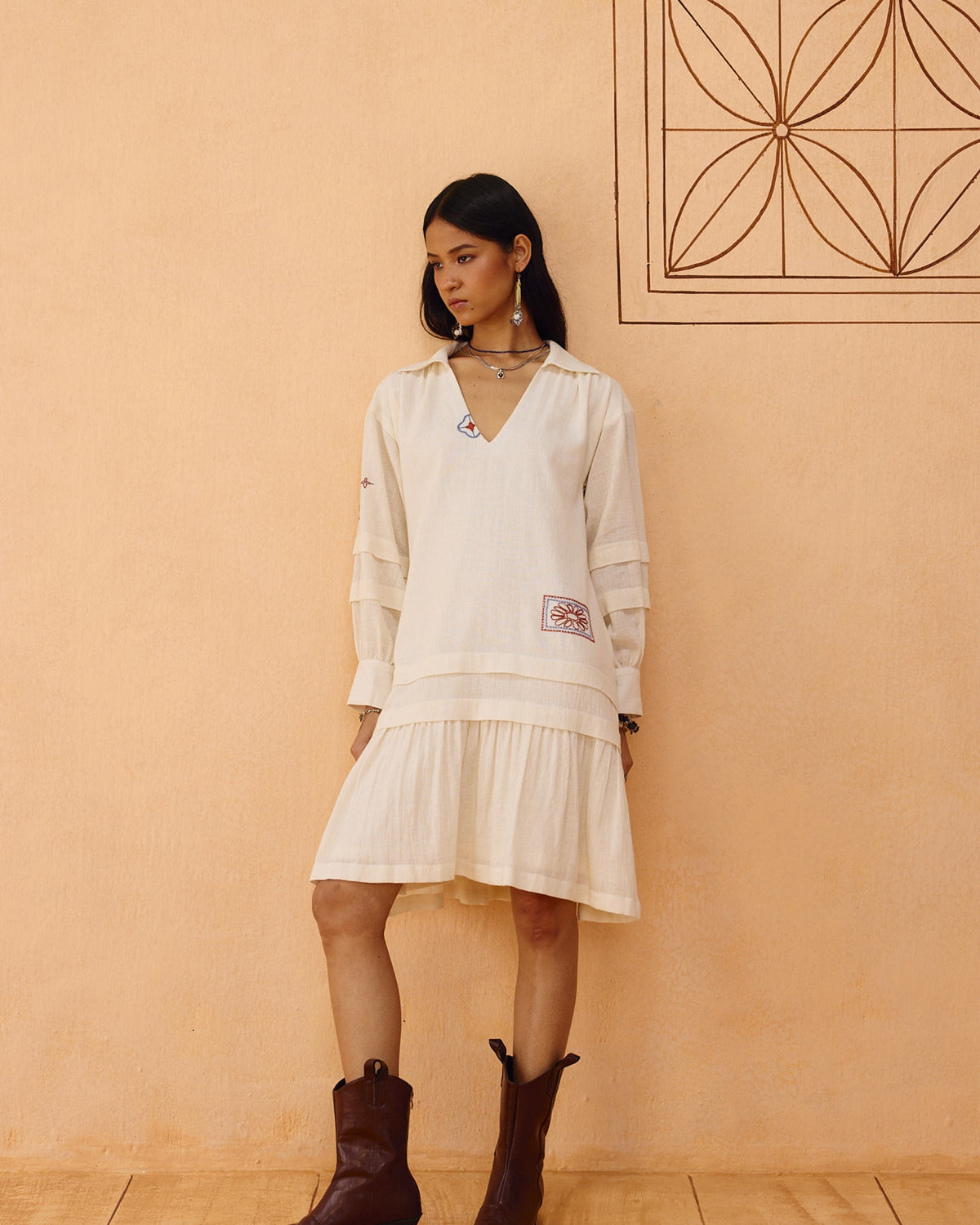 Flower Frame Organic Cotton Dress DRESSES SUI