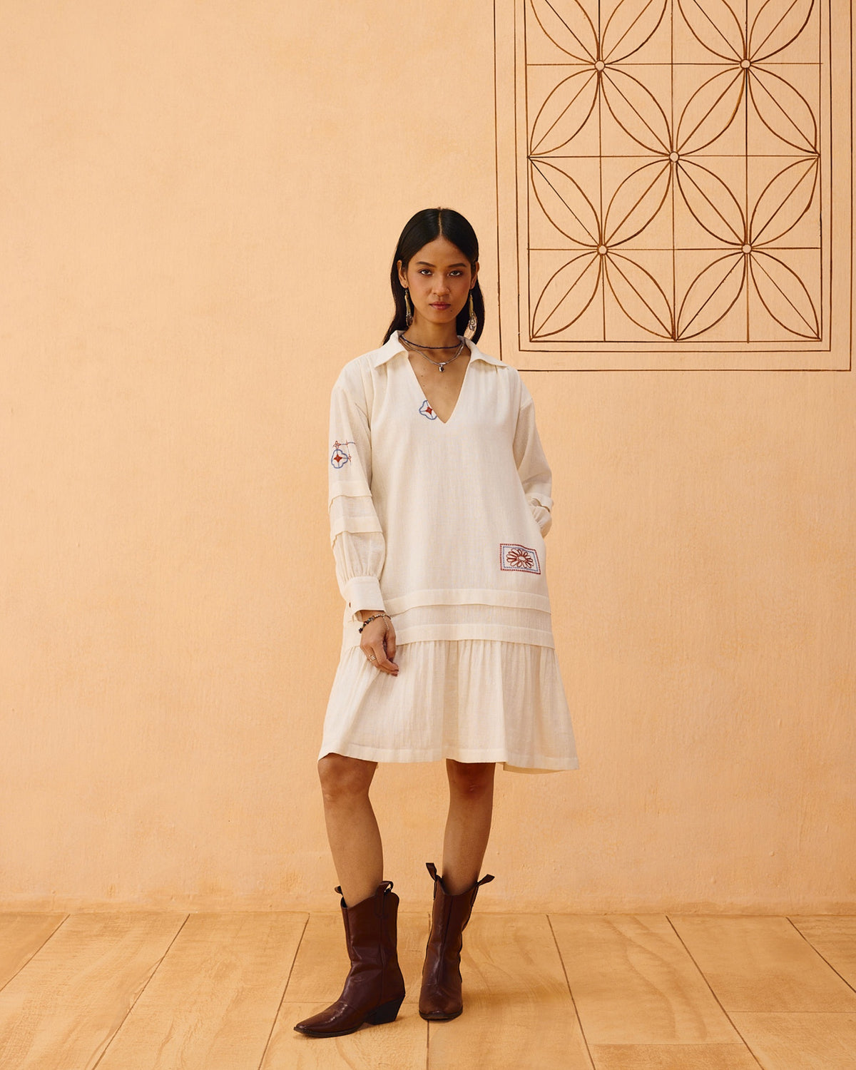 Flower Frame Organic Cotton Dress DRESSES SUI