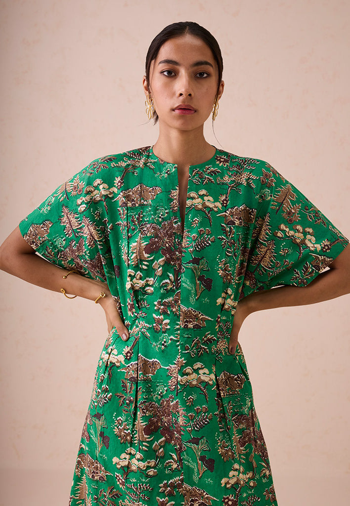 Green Fields Midi Dress DRESSES SUI