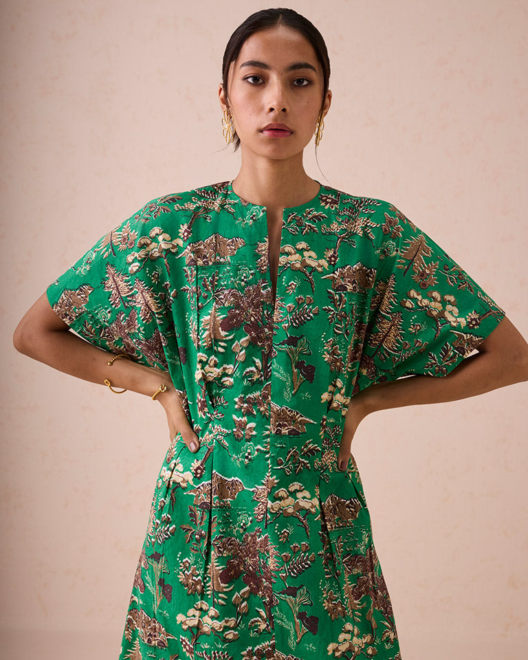 Green Fields Midi Dress DRESSES SUI