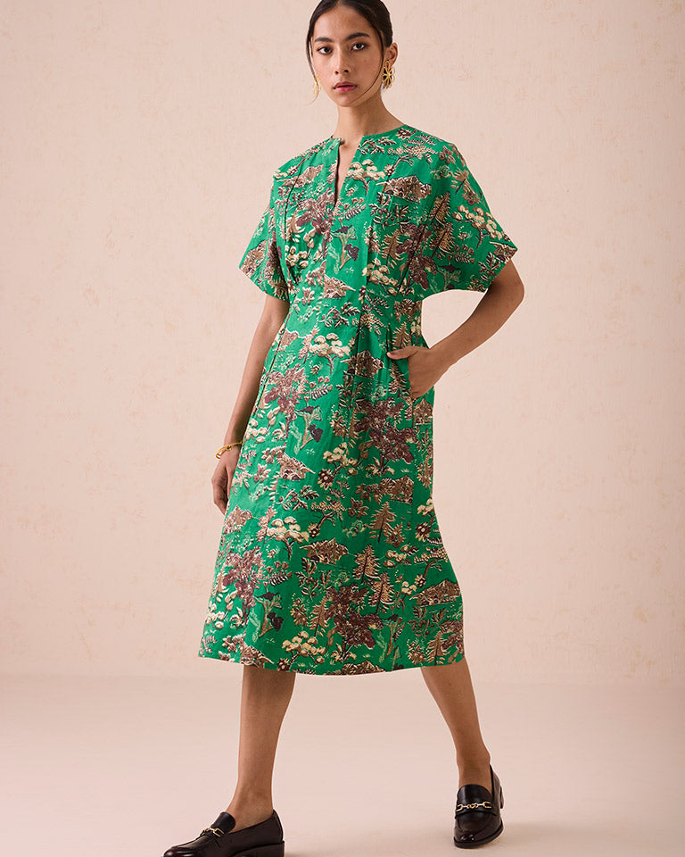 Green Fields Midi Dress DRESSES SUI