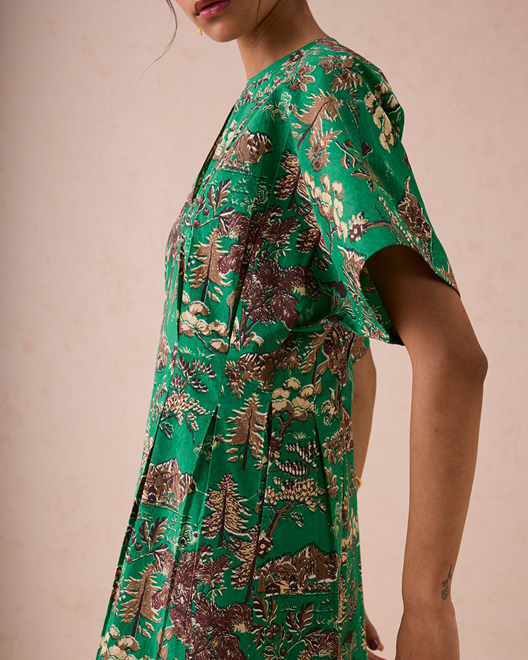Green Fields Midi Dress DRESSES SUI