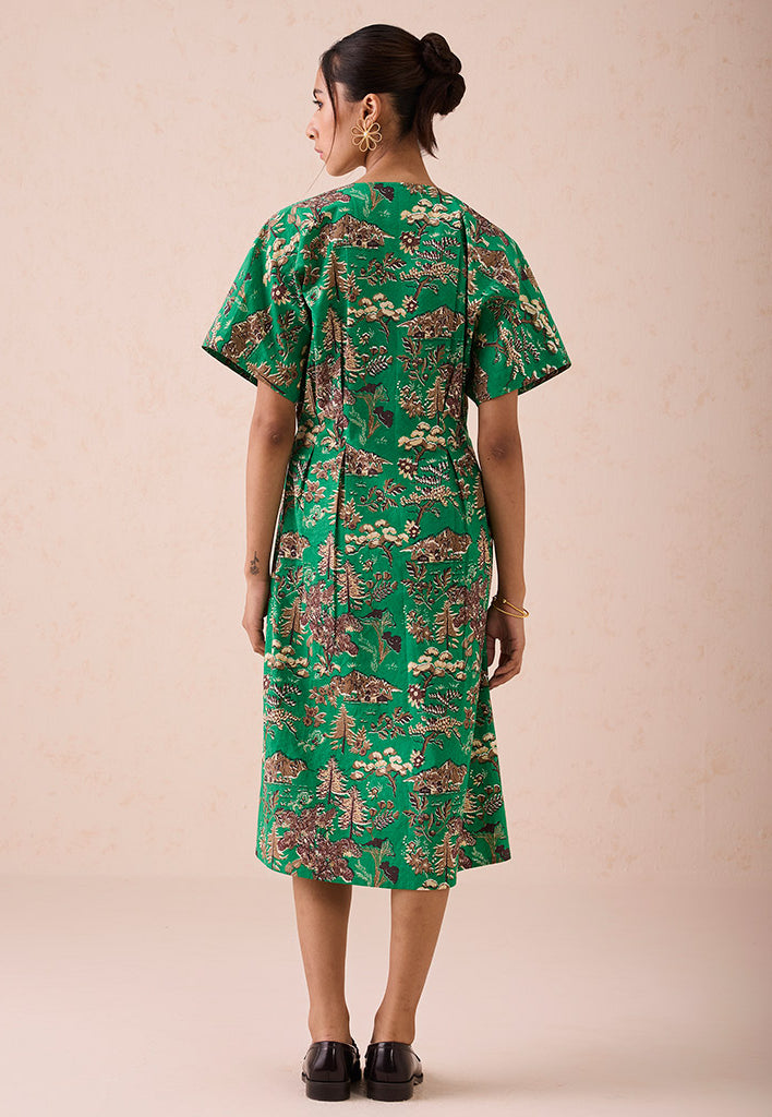 Green Fields Midi Dress DRESSES SUI