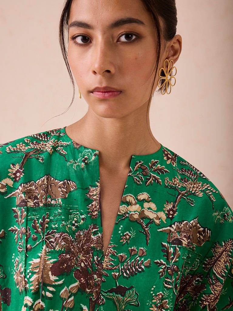 Green Fields Midi Dress DRESSES SUI