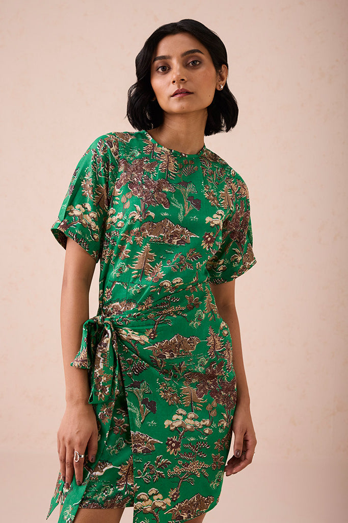 Green Fields Wrap Dress DRESSES SUI