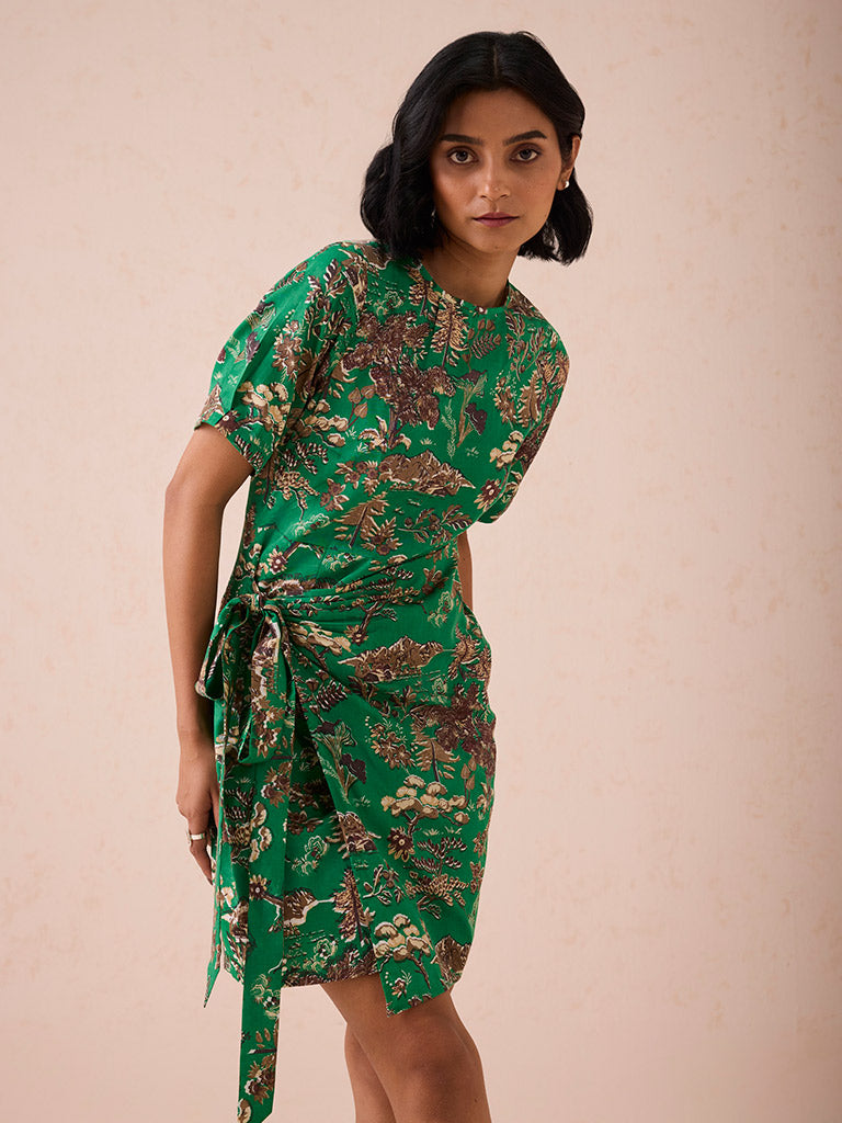 Green Fields Wrap Dress DRESSES SUI