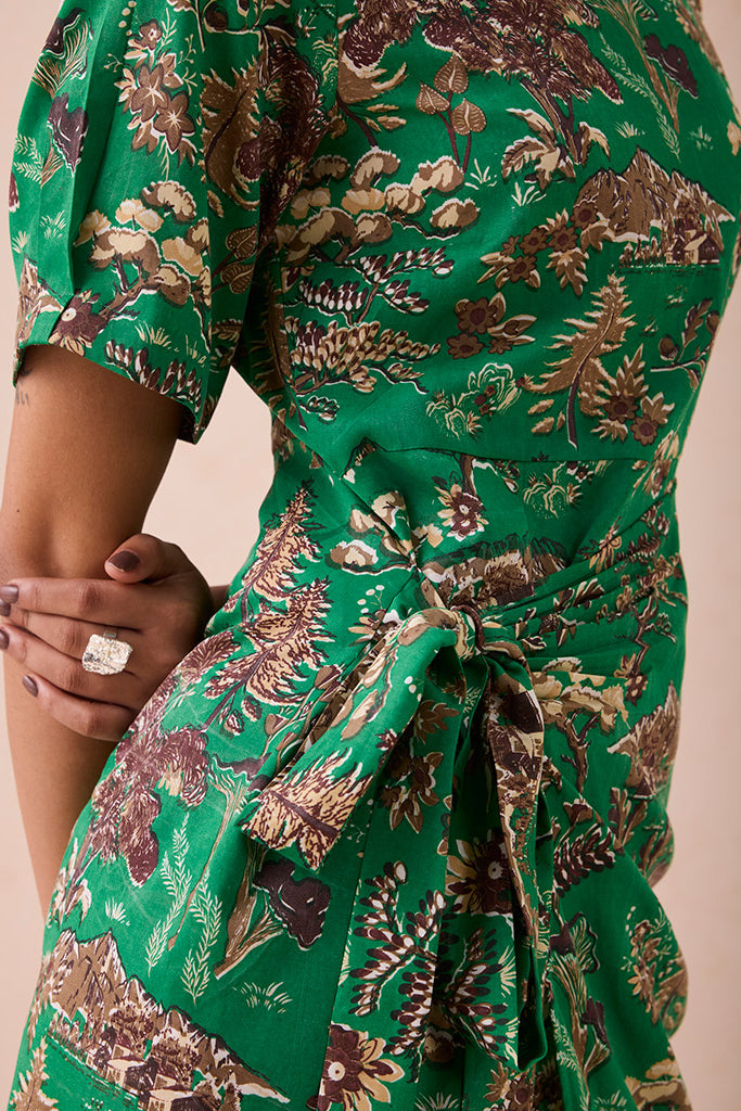 Green Fields Wrap Dress DRESSES SUI