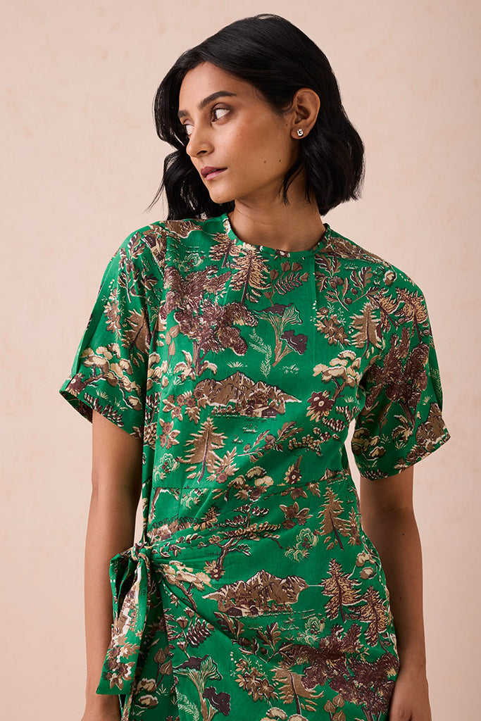 Green Fields Wrap Dress DRESSES SUI