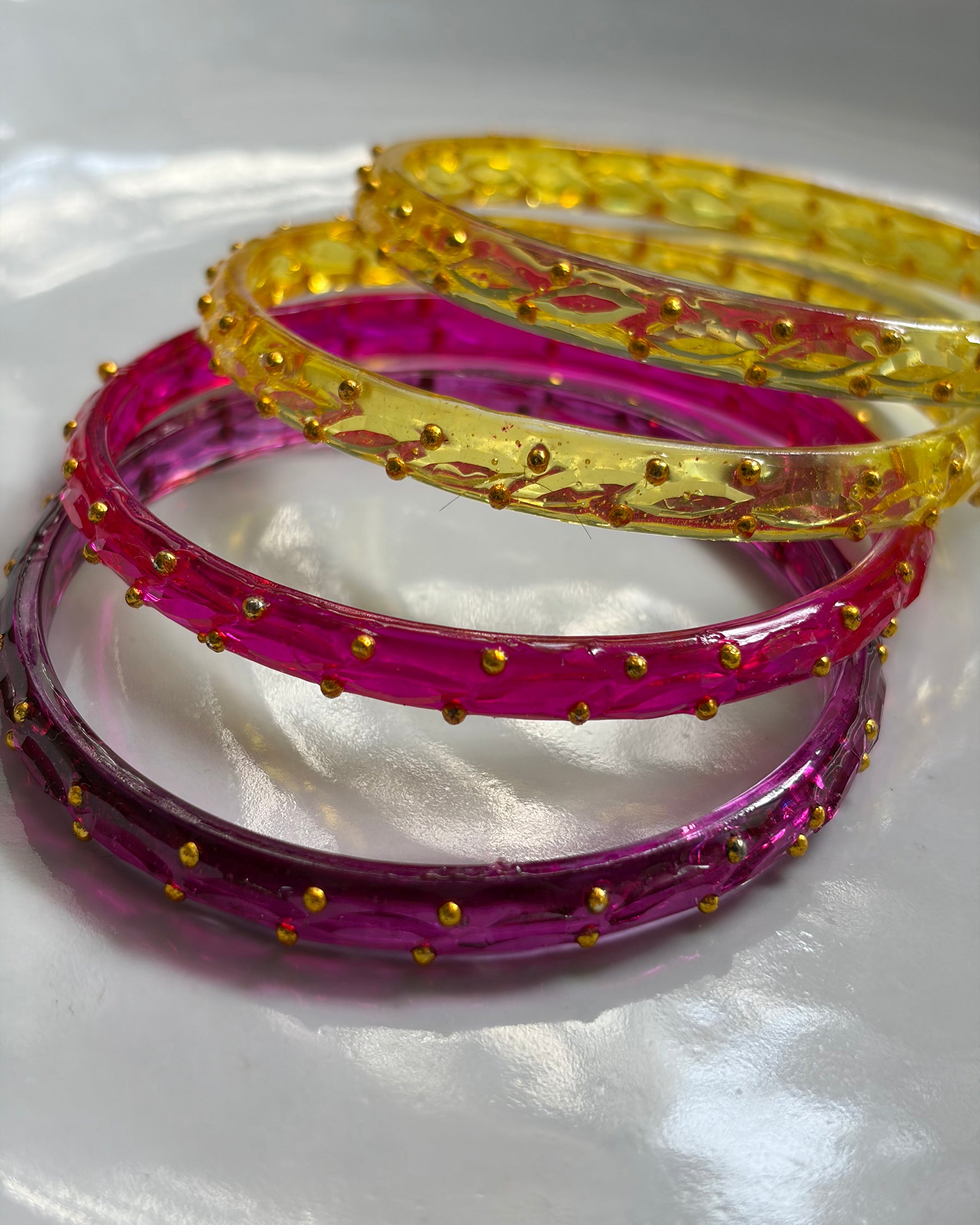 Arm Candy Pink & Yellow Bangle Set ACCESSORIES IKKIVI