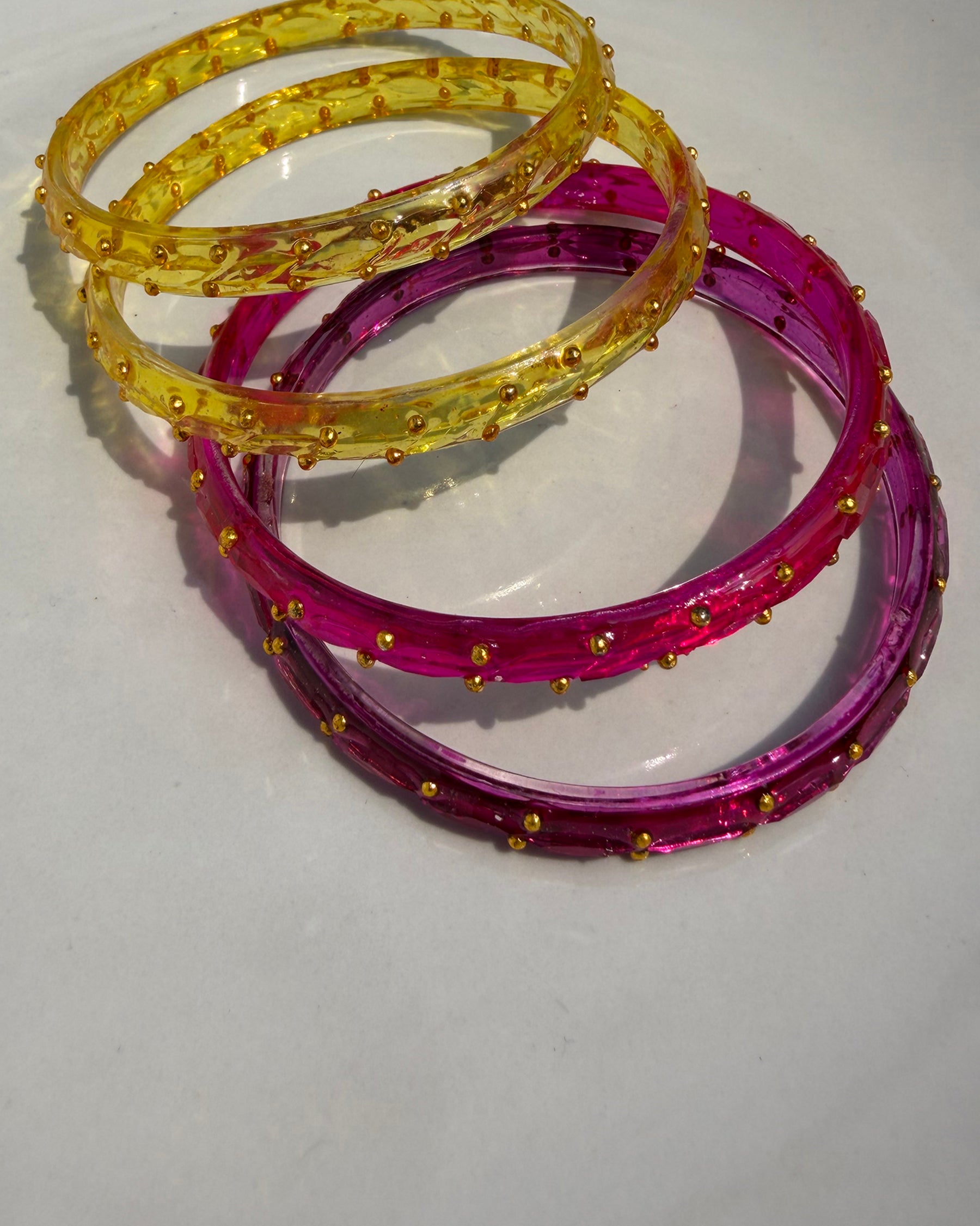 Arm Candy Pink & Yellow Bangle Set ACCESSORIES IKKIVI