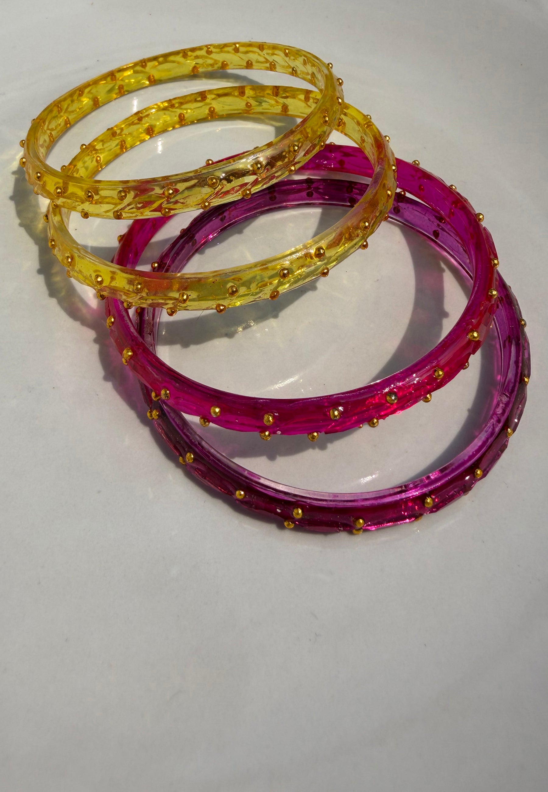 Arm Candy Pink & Yellow Bangle Set ACCESSORIES IKKIVI