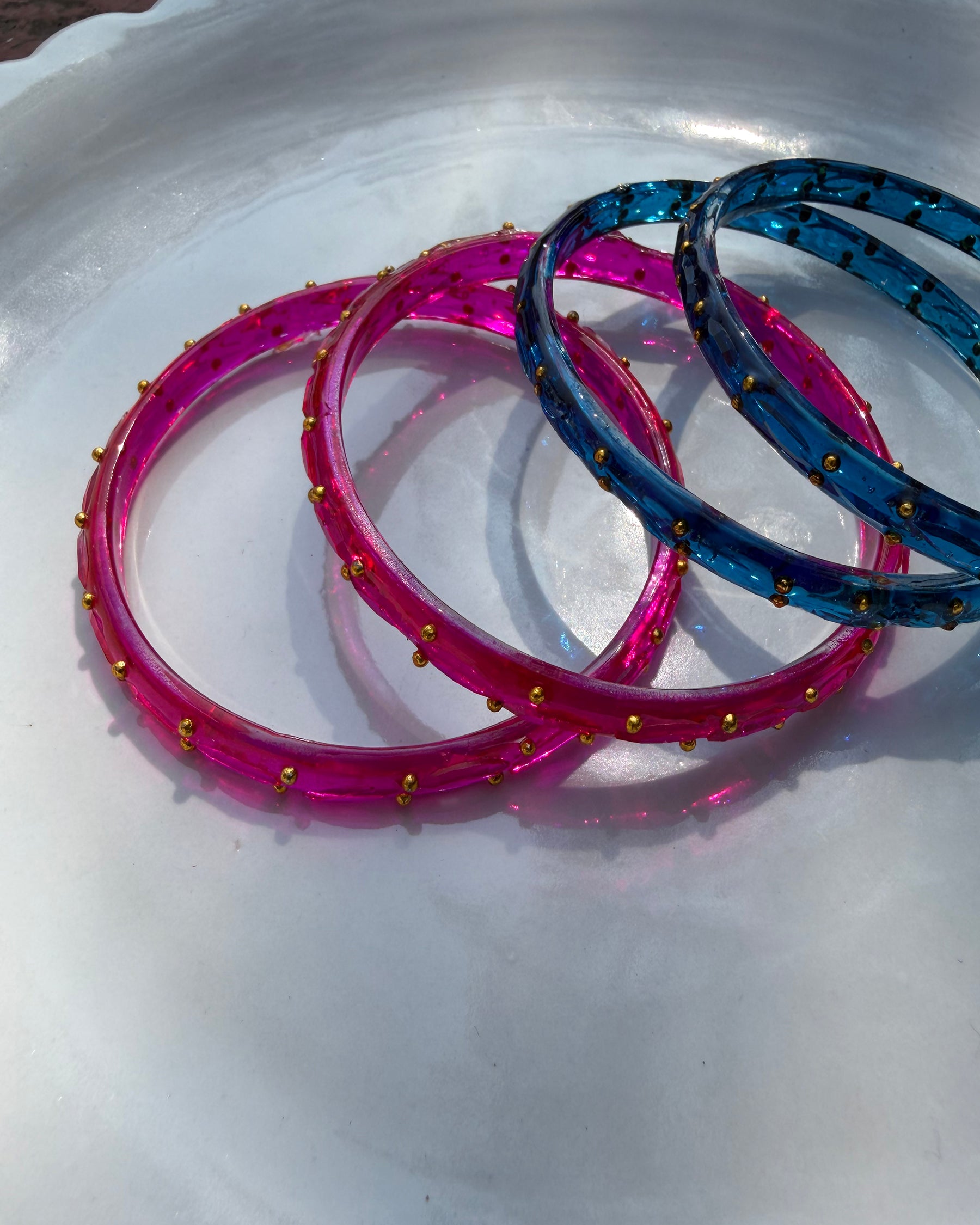 Arm Candy Pink & Blue Bangle Set ACCESSORIES IKKIVI