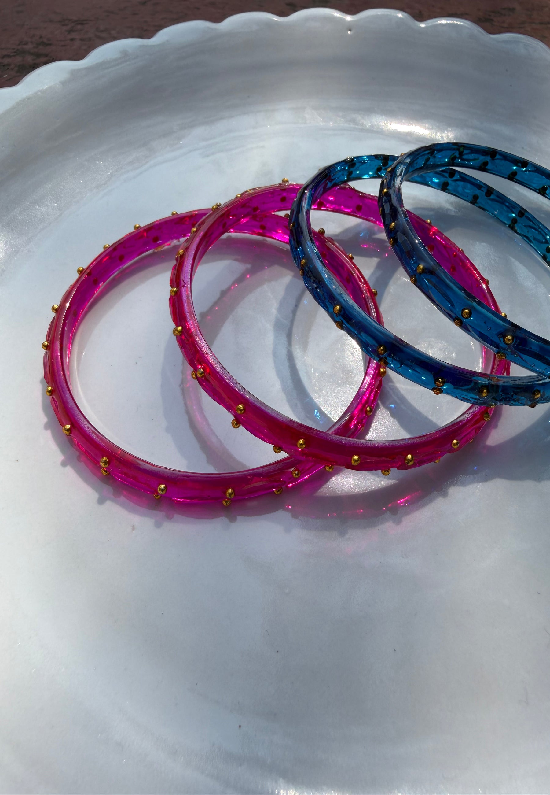 Arm Candy Pink & Blue Bangle Set ACCESSORIES IKKIVI