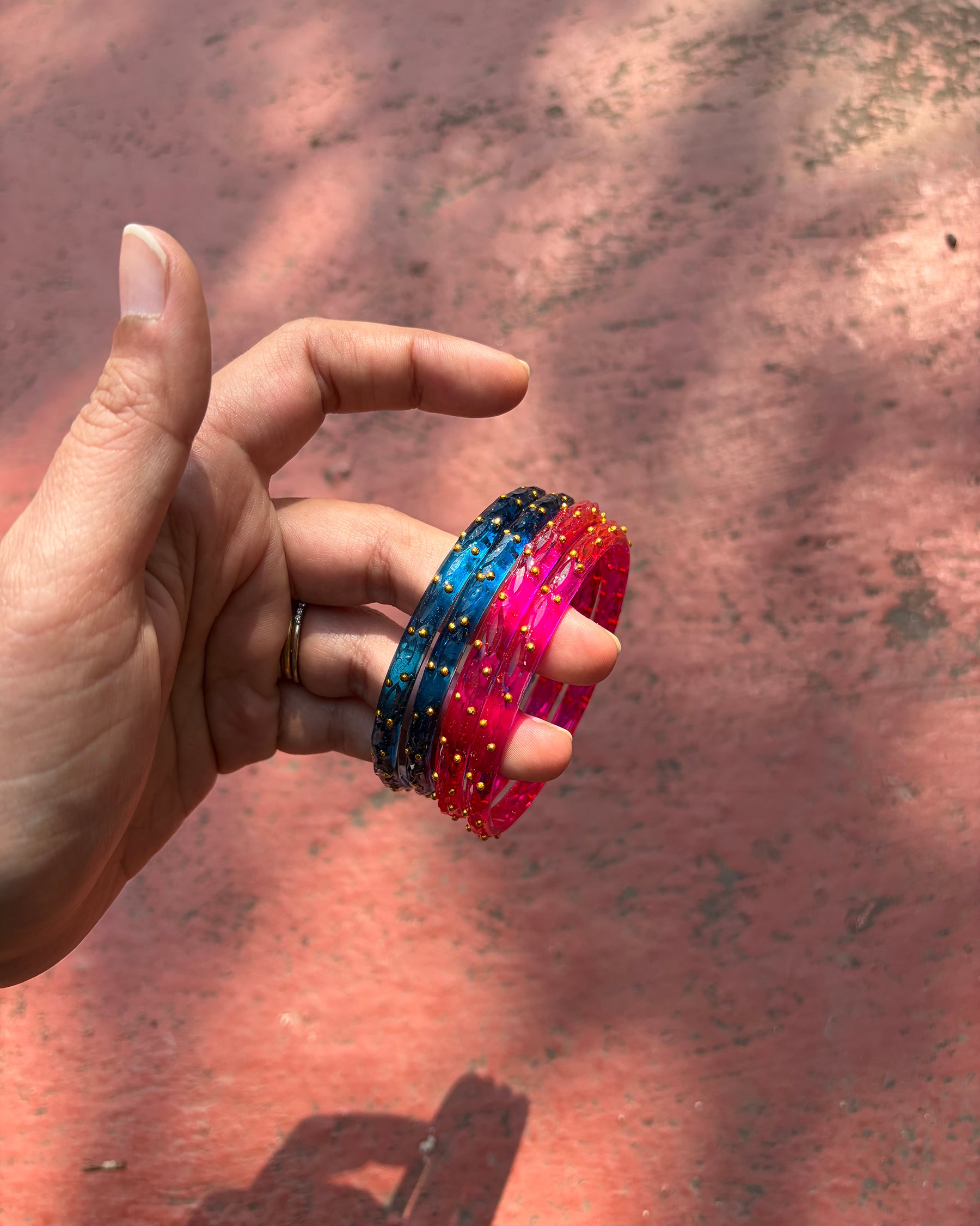 Arm Candy Pink & Blue Bangle Set ACCESSORIES IKKIVI
