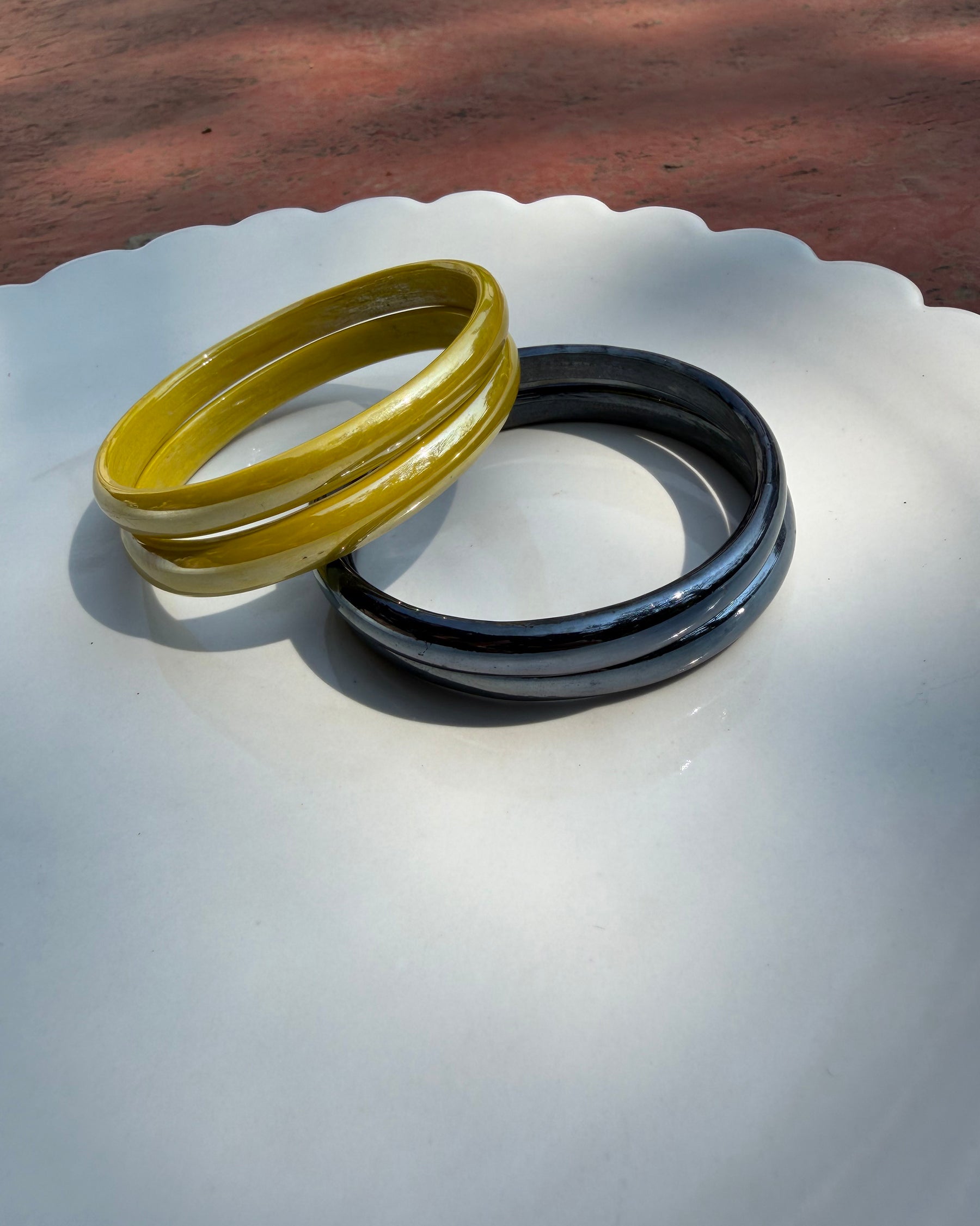 Candyman Yellow and Black Bangle Set ACCESSORIES IKKIVI