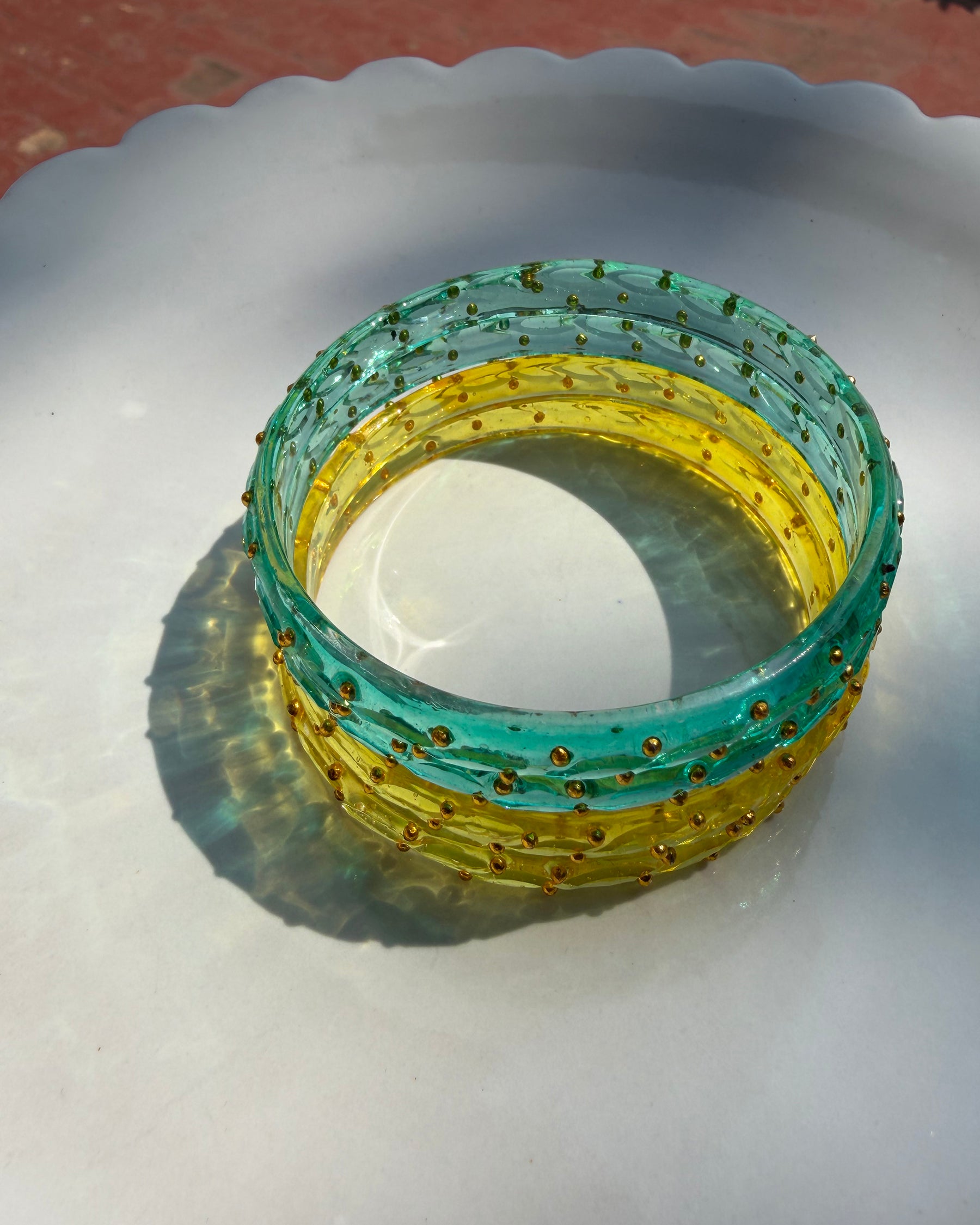 Arm Candy Blue & Yellow Bangle Set ACCESSORIES IKKIVI