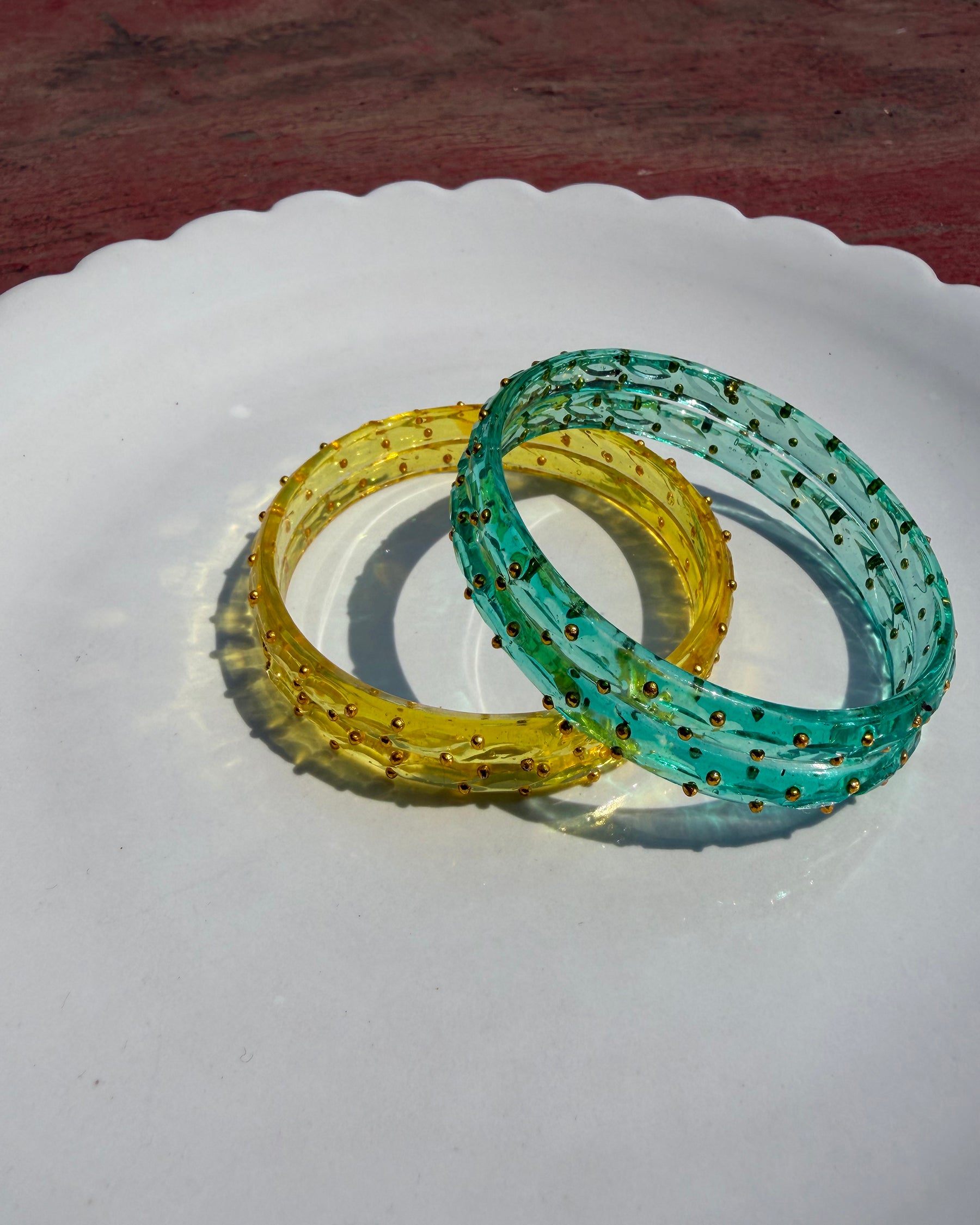 Arm Candy Blue & Yellow Bangle Set ACCESSORIES IKKIVI