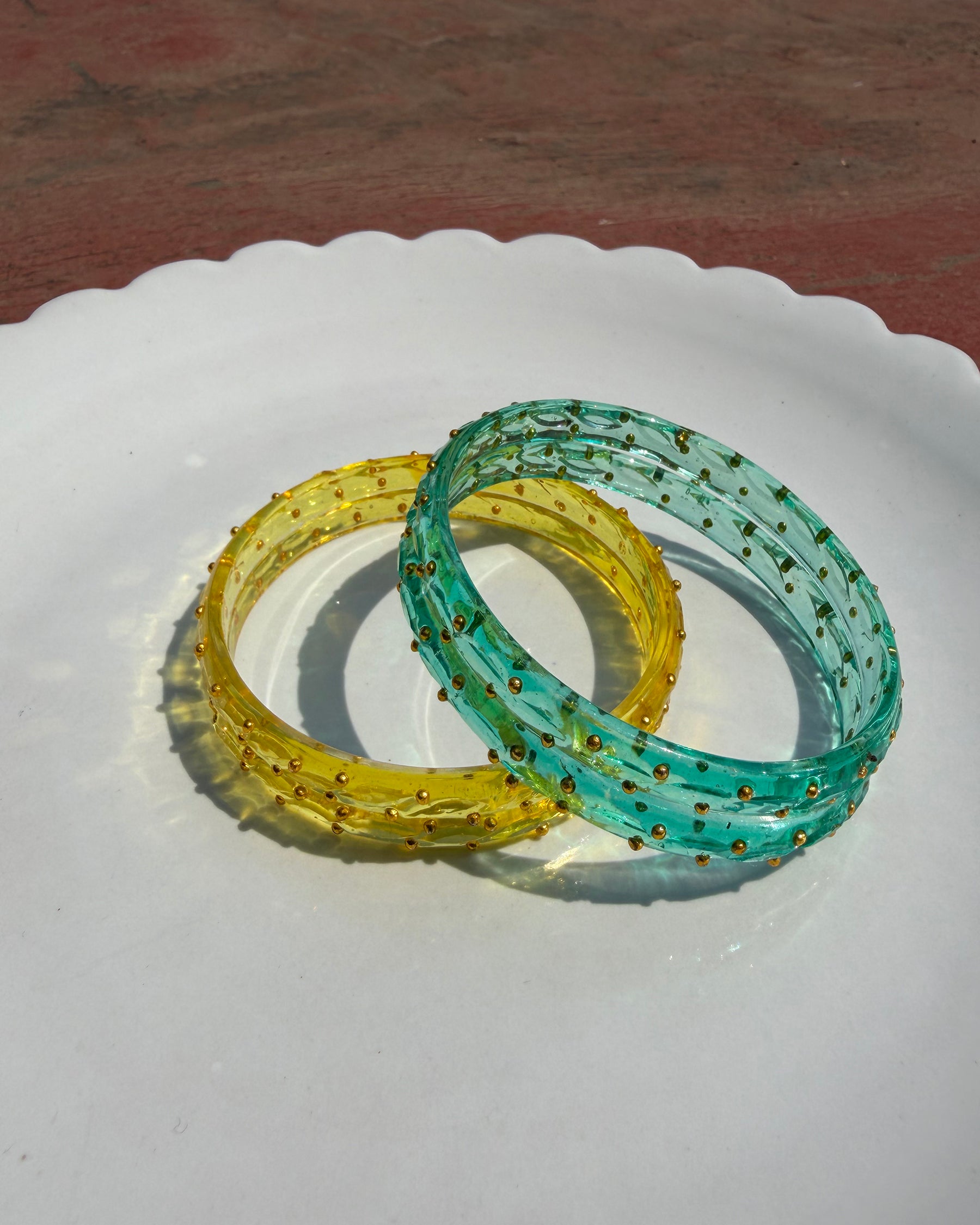 Arm Candy Blue & Yellow Bangle Set ACCESSORIES IKKIVI