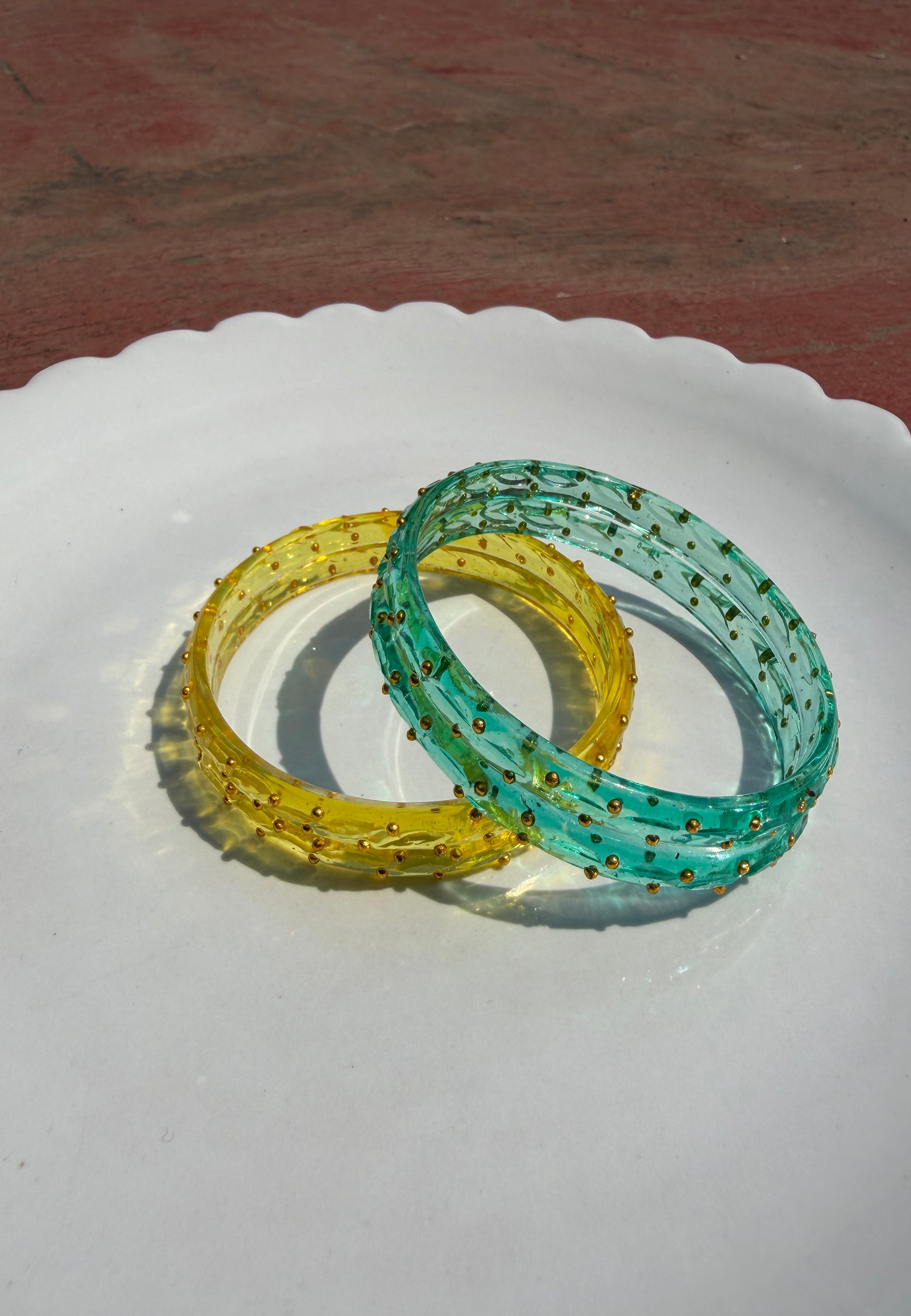 Arm Candy Blue & Yellow Bangle Set ACCESSORIES IKKIVI