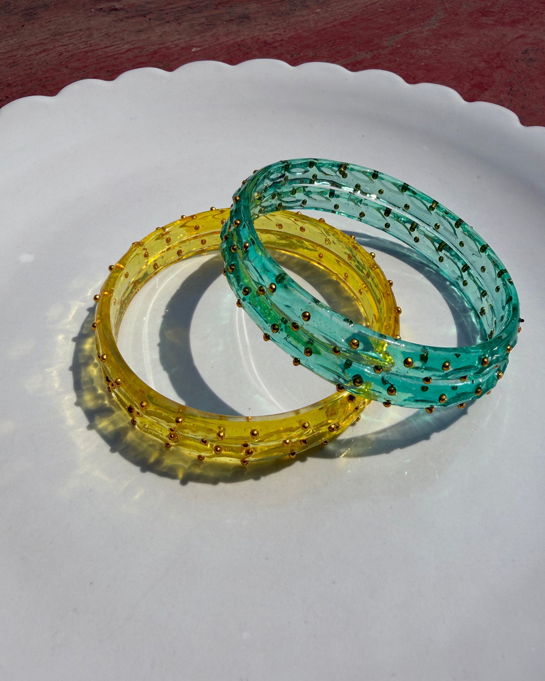 Arm Candy Blue & Yellow Bangle Set ACCESSORIES IKKIVI