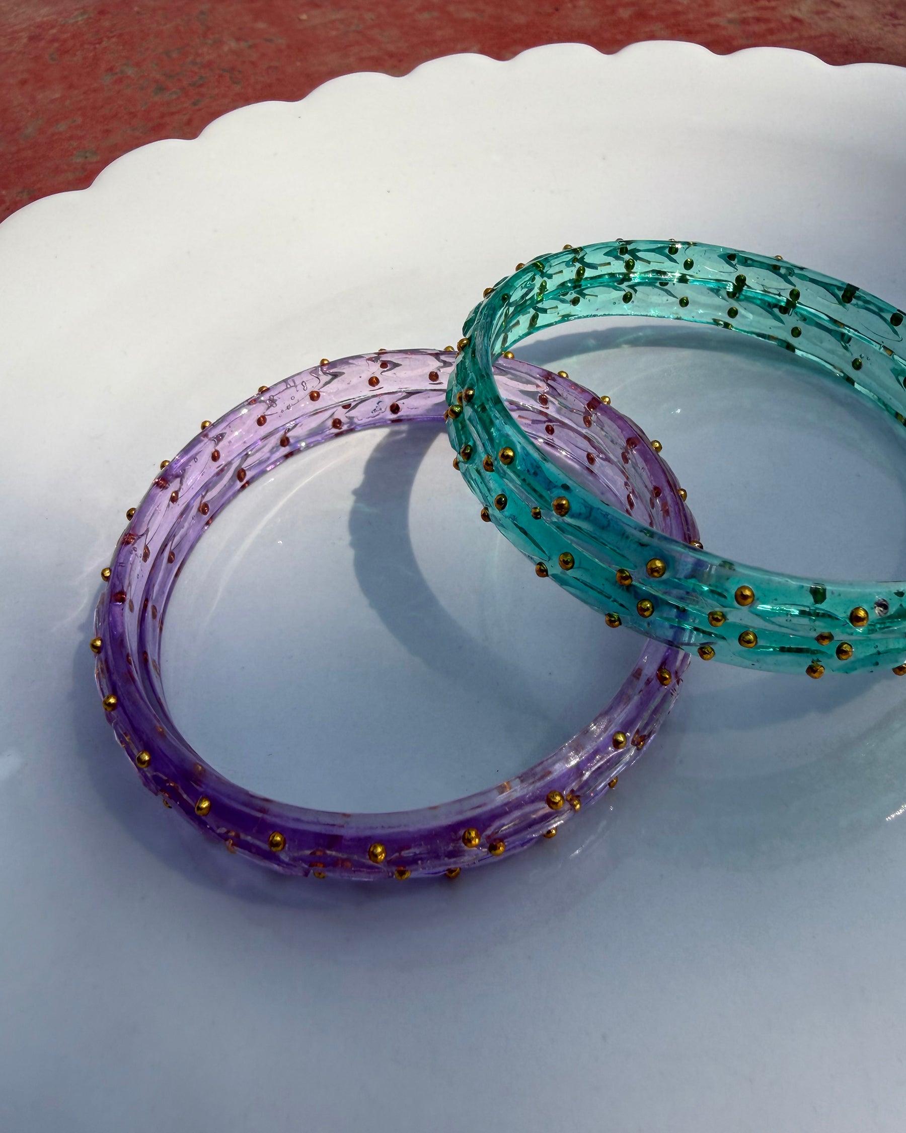 Arm Candy Sea Green & Lavender Bangle Set ACCESSORIES IKKIVI