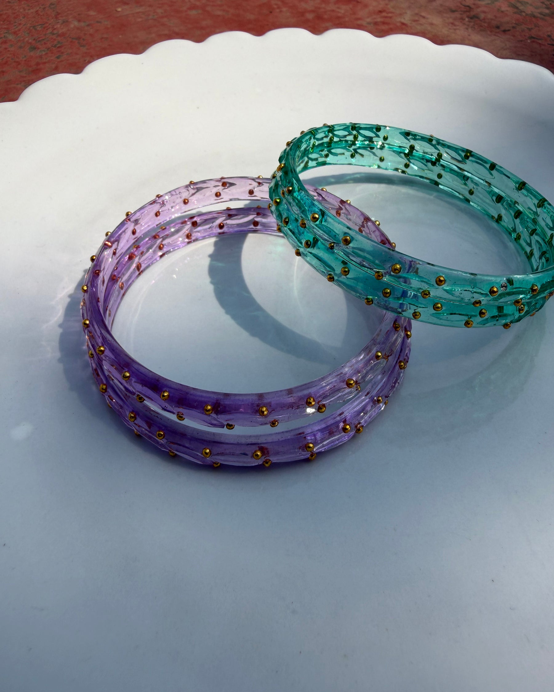 Arm Candy Sea Green & Lavender Bangle Set ACCESSORIES IKKIVI