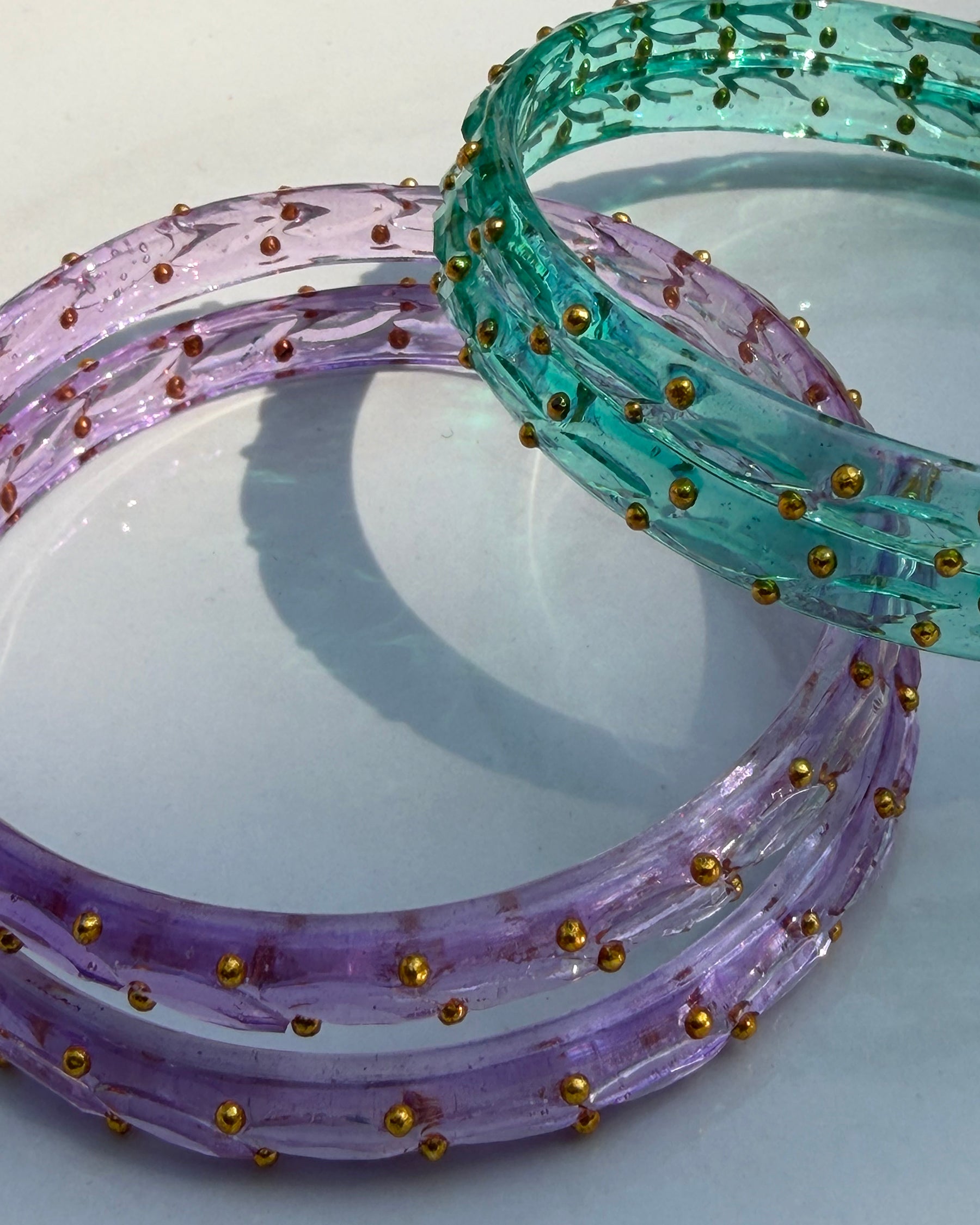 Arm Candy Sea Green & Lavender Bangle Set ACCESSORIES IKKIVI