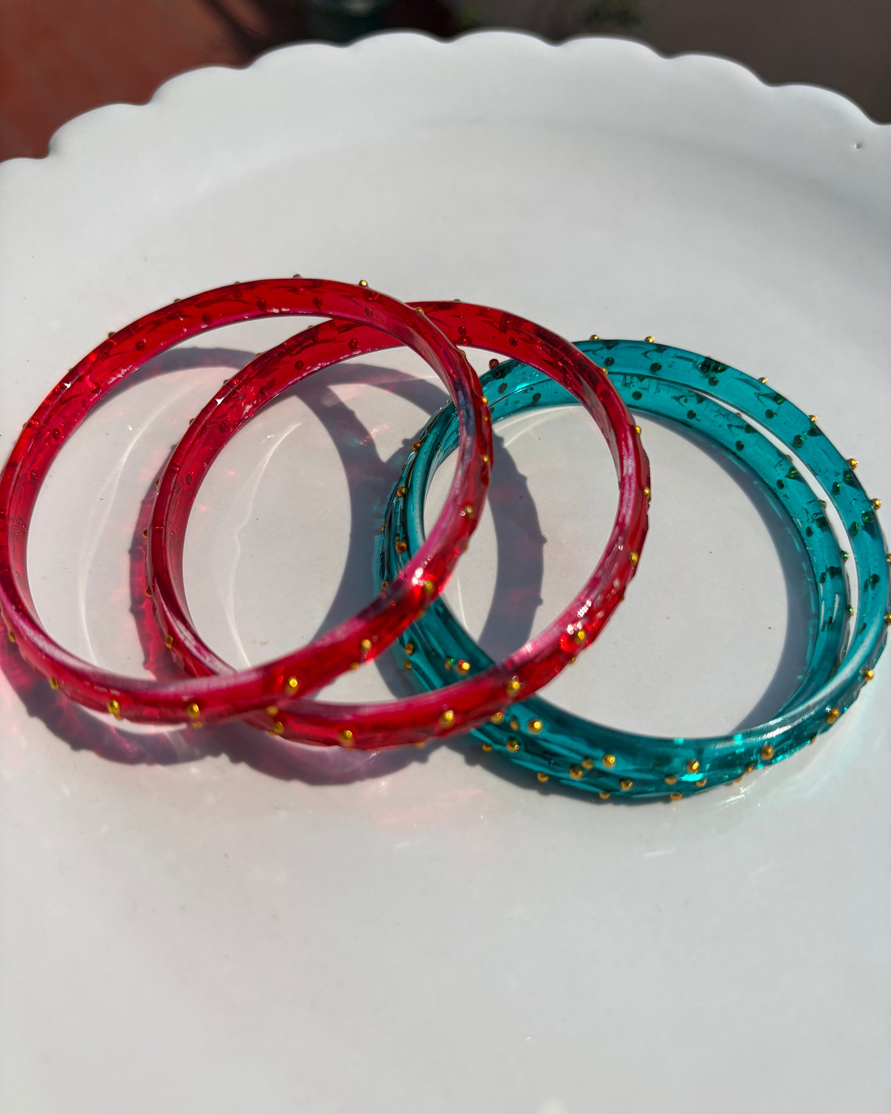 Arm Candy Red & Blue Bangle Set ACCESSORIES IKKIVI