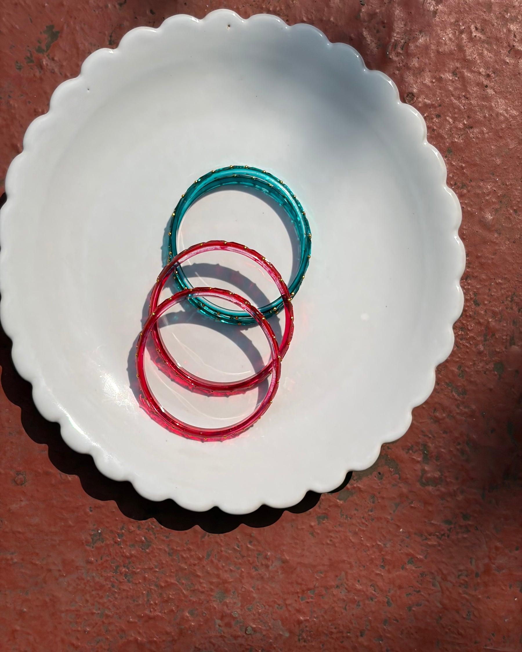 Arm Candy Red & Blue Bangle Set ACCESSORIES IKKIVI